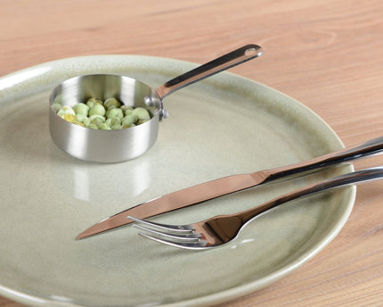 Mini mat ronde steelpan met lange ronde 7x7x2.5 cm