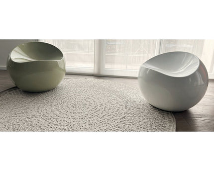 GEHAAKT rond decoratief vloerkleed
