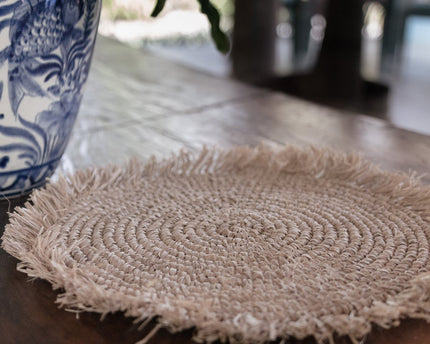 Placemat (set van 2,4 of 6) AMBON | Placemat van Raffia | 45 cm doorsnee