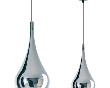 Hanger lamp "stijl", retro klassiek, hanglamp gemaakt van chroom-glanzend metaal met E27-aansluiting, paraplu Ø23 cm, ideaal voor eetkamer, woonkamer en keuken.