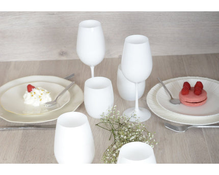 Rosa witte dessertplaat 20x20x2cm