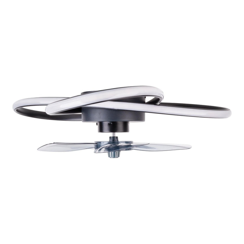 Modern LED -plafondlicht "Riccio" inclusief ventilator, nachtlichtfunctie, dim- en lichttemperatuurinstelling is uitgerust met stevig geïnstalleerde LED's en heeft een geschatte Øvon 58 cm.