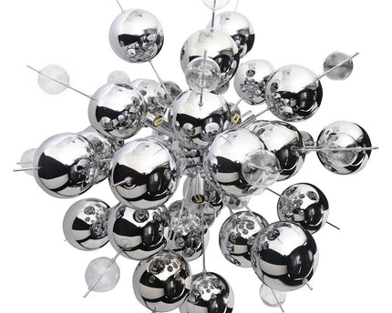 Hanger lamp "explosie" chroom gemaakt van metaal en glas, G9 -versies, hangende lamp voor eetkamer, woonkamer, gang of kantoor, Øca. 65 cm