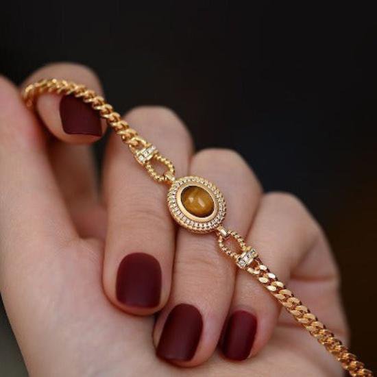 Kettingarmband met tijgeroogsteen