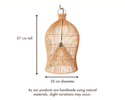Rotan lampenkap – Boho hanglamp – plafondlamp hangend – Boho plafondlamp MAHARA (Ø35 cm)