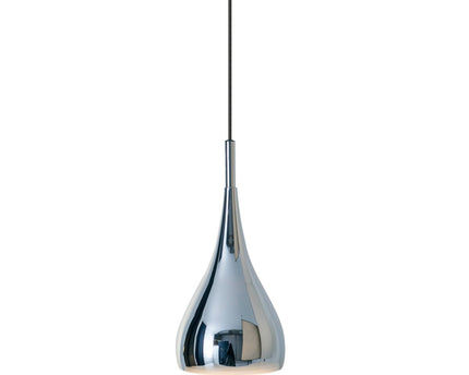 Hanger Lamp "Style", retro klassiek, hanglamp gemaakt van chroom-glanzend metaal met E27-aansluiting, paraplu Ø15 cm, ideaal voor eetkamer, woonkamer en keuken.