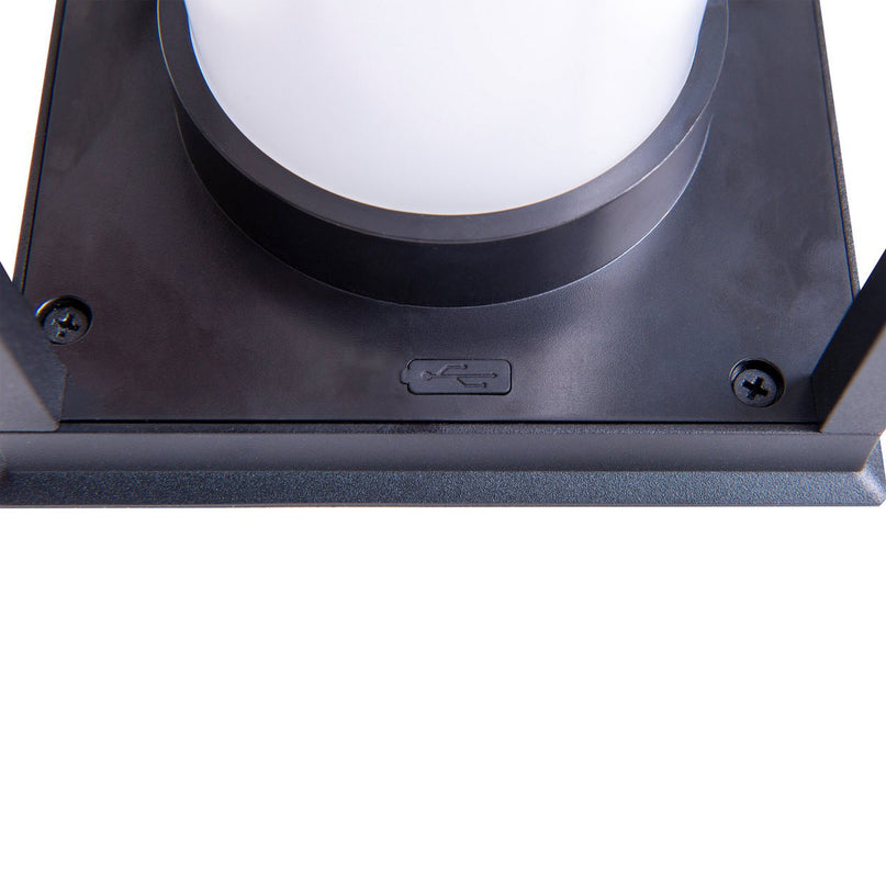 LED -camping/plintlamp H: 28 cm, voor buiten, plintlamp - metaal en plastic in het zwart, met geïntegreerde LED