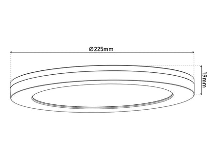 LED -plafondlamp "bonus", functie, metalen plafondlamp en plastic, ringen in chroom en wit kunnen worden gewijzigd, met stevig ingebouwde LED's, 22,5 cm diameter