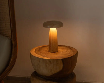 Lennart Houten Tafellamp – Oplaadbare, dimbare en draadloze verlichting