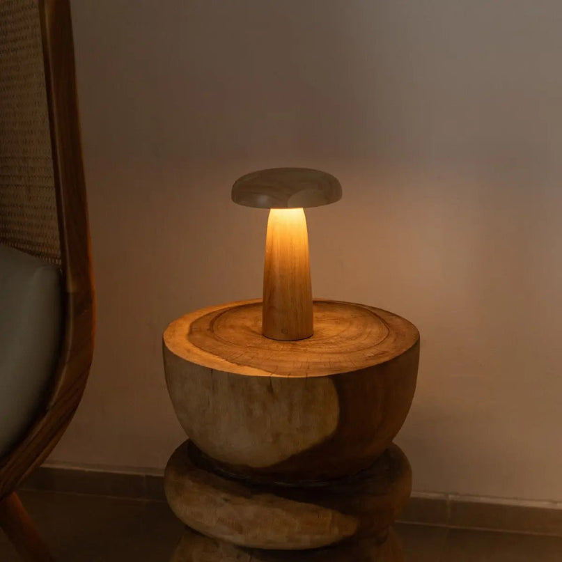 Lennart Houten Tafellamp – Oplaadbare, dimbare en draadloze verlichting