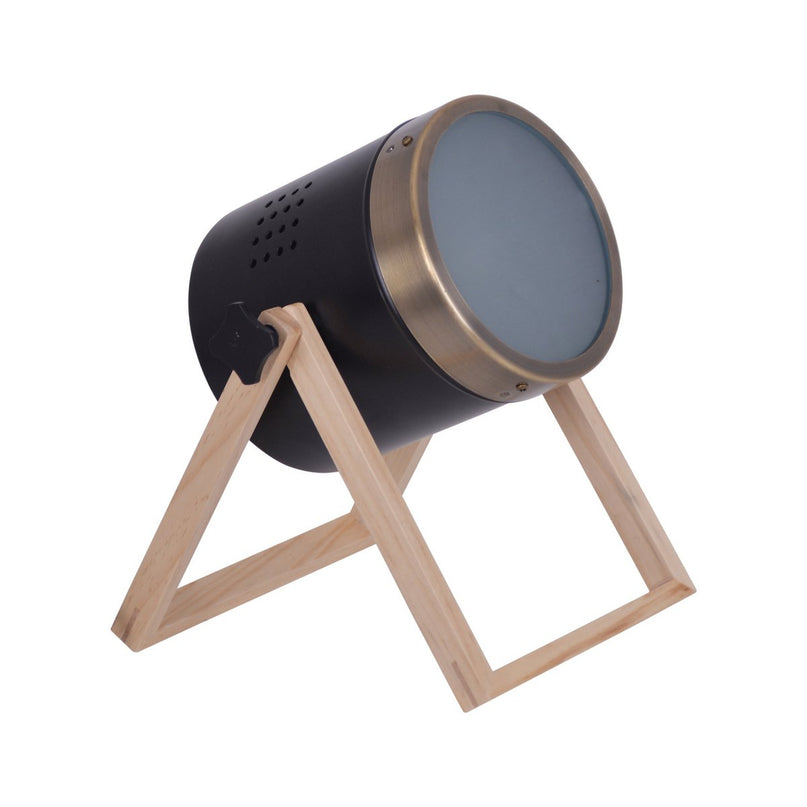 Tafellamp "Tim" gemaakt van zwart metaal en verzadigd plastic, met E27 -aansluiting, tafellamp voor binnen, 28 cm hoog