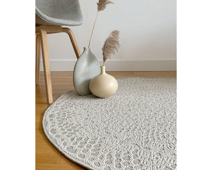 GEHAAKT rond decoratief vloerkleed