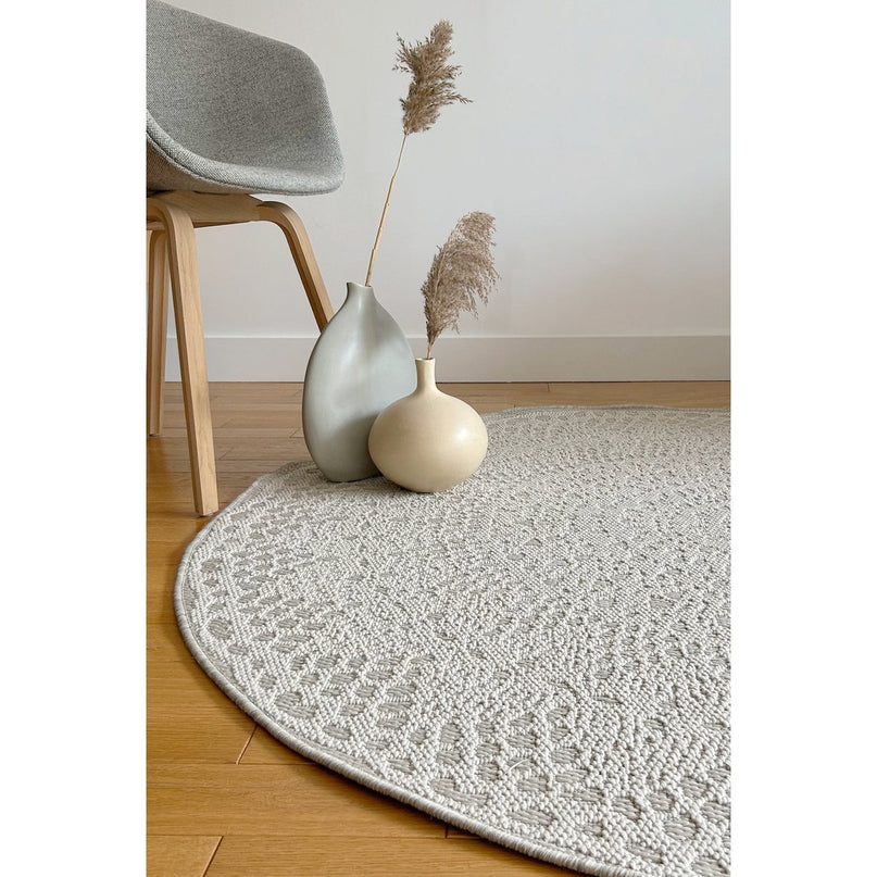 GEHAAKT rond decoratief vloerkleed