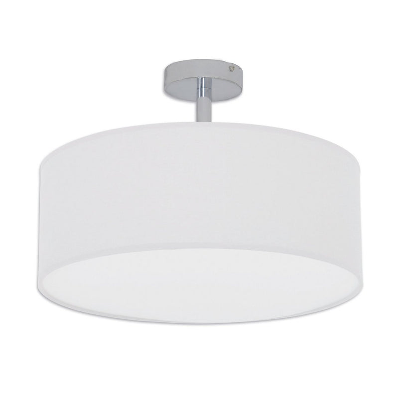 Textielplafondlicht "New York", klassieke plafondlamp met tekstbladen in wit, E27 -aansluiting, 40 cm diameter, geschikt voor de hele woonruimte