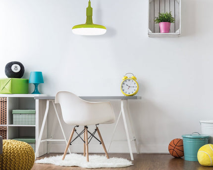Hanger lamp "UFO" LED Green Hanging Lamp gemaakt van plastic met een E27 -aansluiting inclusief lamp