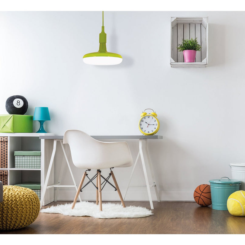Hanger lamp "UFO" LED Green Hanging Lamp gemaakt van plastic met een E27 -aansluiting inclusief lamp