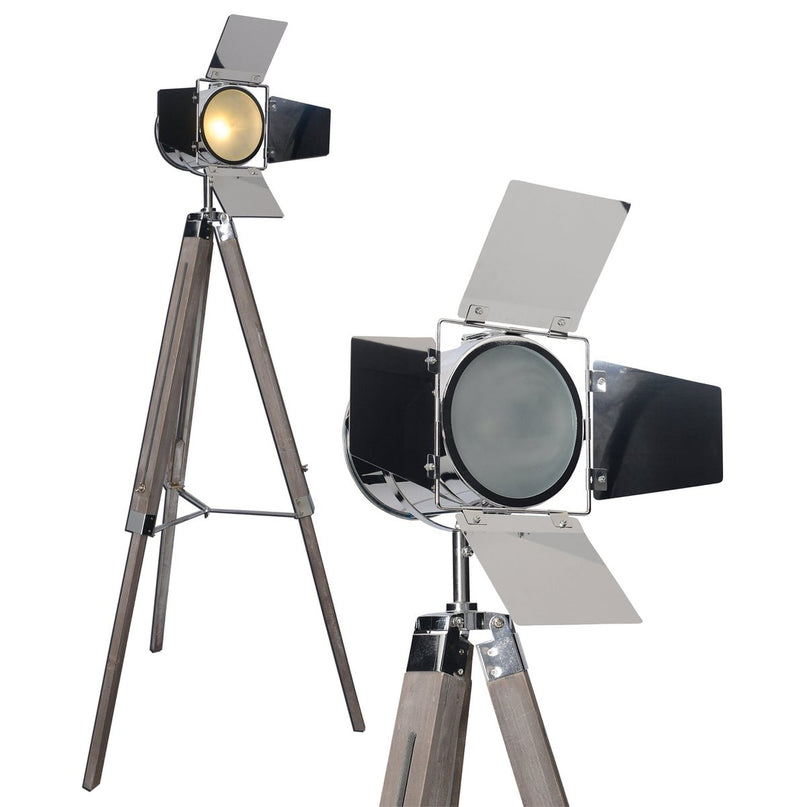 Staande lamp driekbende "Holly" gemaakt van donkere natuur met een E27-versie, 100-140 cm hoog, lamp voor woonkamer, eetkamer of kantoor