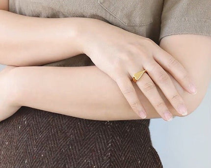 Hartvormige slanke ring-verguld