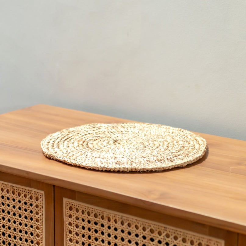 Placemat Tafelmat Rond Van Raffia (Set van 2, 4 of 6) URUP