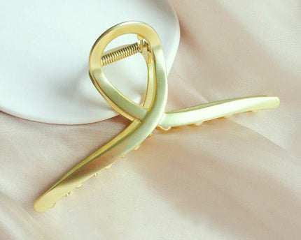Minimalistische lijn grote klauw metalen haarclips