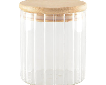 9x9x10cm glas- en houten opbergpot