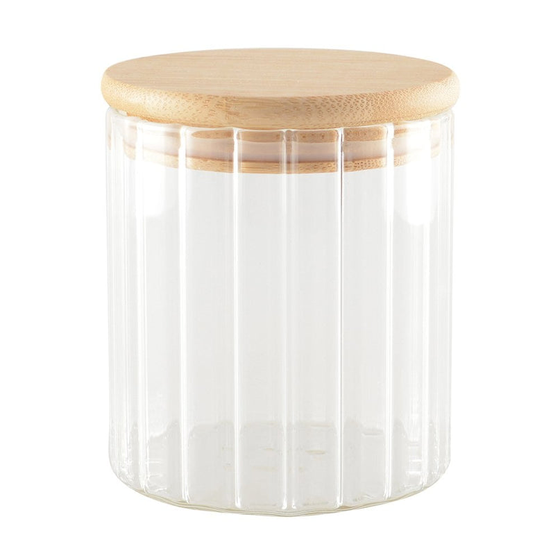 9x9x10cm glas- en houten opbergpot