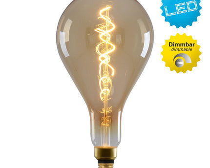 LED -lamp "Dilly Max", 5 watt, gloeilamp gemaakt van metaal en glas, warm wit, E27 Socket LED, decoratieve LED -lamp ca.