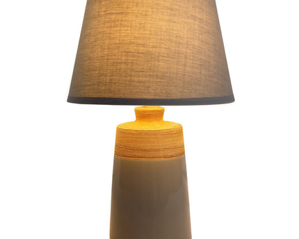Keramische tafellamp "Talia", tafellamp gemaakt van keramiek, beige/grijs, met E14 -aansluiting, voor eetkamer, woonkamer, gang of kantoor, 31 cm hoog