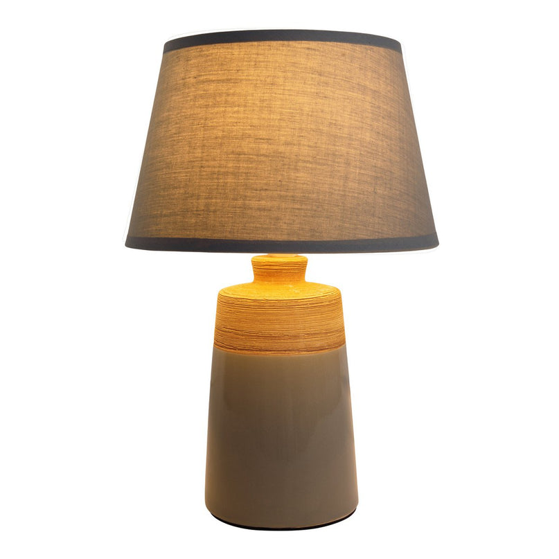 Keramische tafellamp "Talia", tafellamp gemaakt van keramiek, beige/grijs, met E14 -aansluiting, voor eetkamer, woonkamer, gang of kantoor, 31 cm hoog
