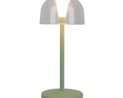 2-set LED-batterijtafellamp "Gomba" voor buiten en binnen, gemaakt van metaal en plastic in mint, 18,5 cm hoog