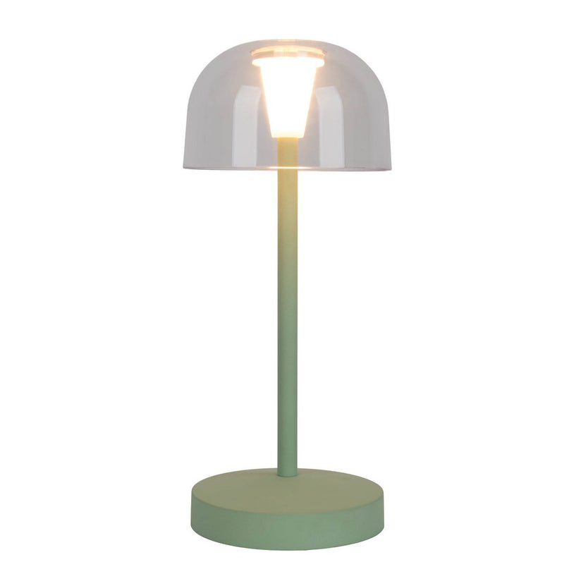2-set LED-batterijtafellamp "Gomba" voor buiten en binnen, gemaakt van metaal en plastic in mint, 18,5 cm hoog