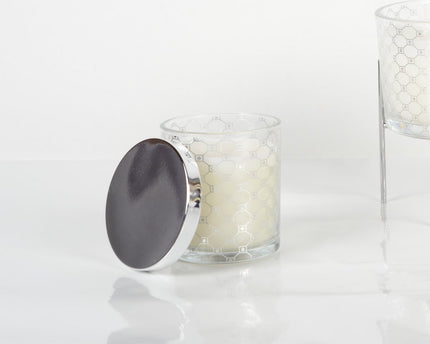 Silver Musk -kaars met dekking 7,8x8,2 cm