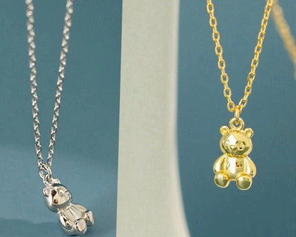 Teddybeer sieradenset met oorbellen en ketting