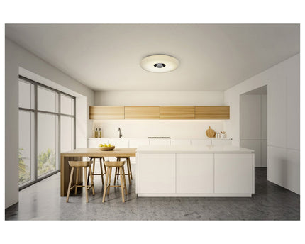 LED -plafondlicht "Nashville" Ø 40 cm, vele functies, gemaakt van metaal en plastic, wit, met geïntegreerde LED's, verlichting voor woonkamers, gang of kantoor