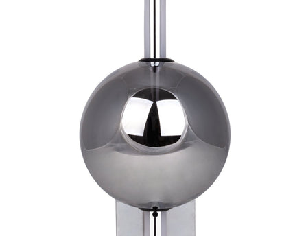 LED -wandlamp "Nova" chroom gemaakt van metaal en rookglas, met geïntegreerde LED, 31,3 cm hoog