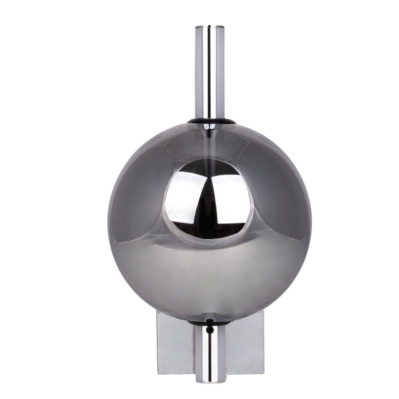 LED -wandlamp "Nova" chroom gemaakt van metaal en rookglas, met geïntegreerde LED, 31,3 cm hoog