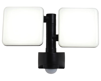 LED externe wandlamp "Jaro" met 360 ° bewegingsdetector, gemaakt van plastic in antraciet, met geïntegreerde LED