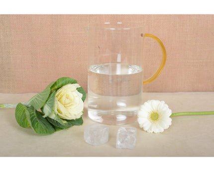 Glazen werper met gele handvat 1.5L
