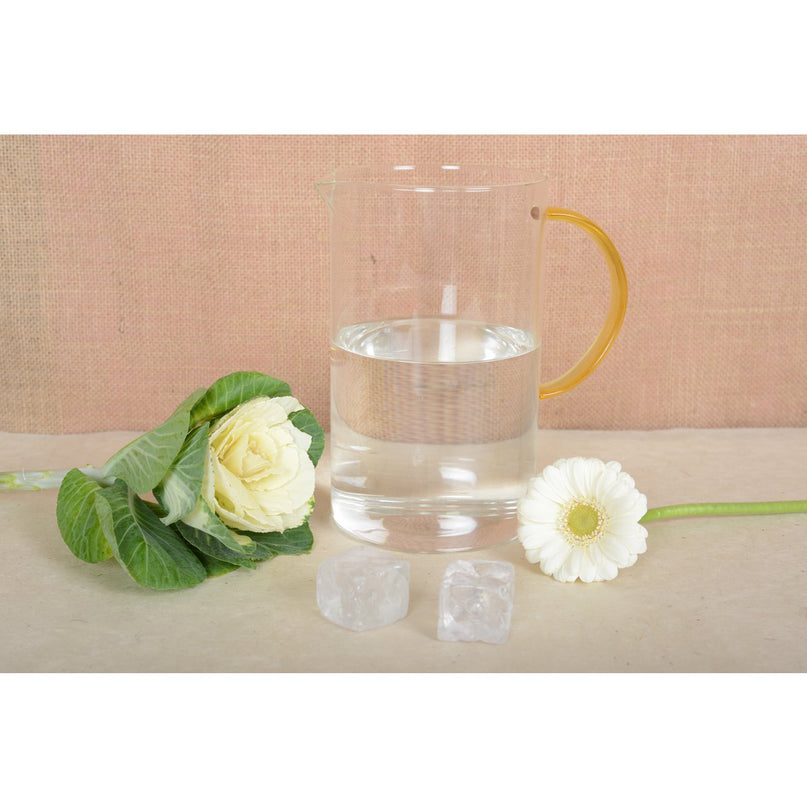 Glazen werper met gele handvat 1.5L