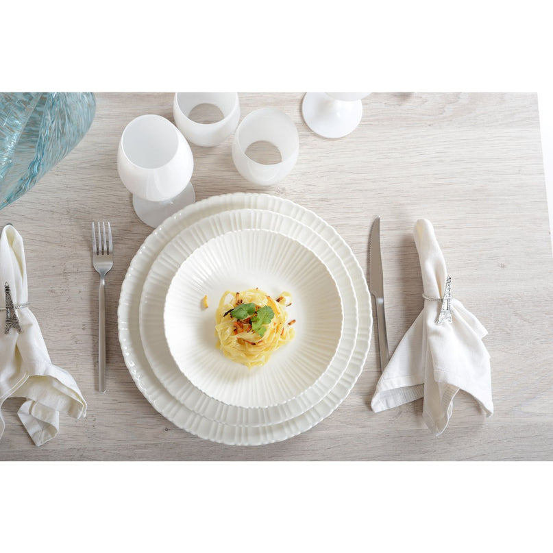 Witte holle plaat flora 21.2x21.2x3.8cm