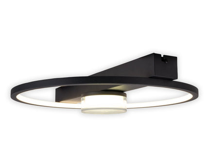 LED -plafondlicht "CIMO" gemaakt van zwart metaal en plastic, 40 cm lang, dimbaar door wandschakelaar