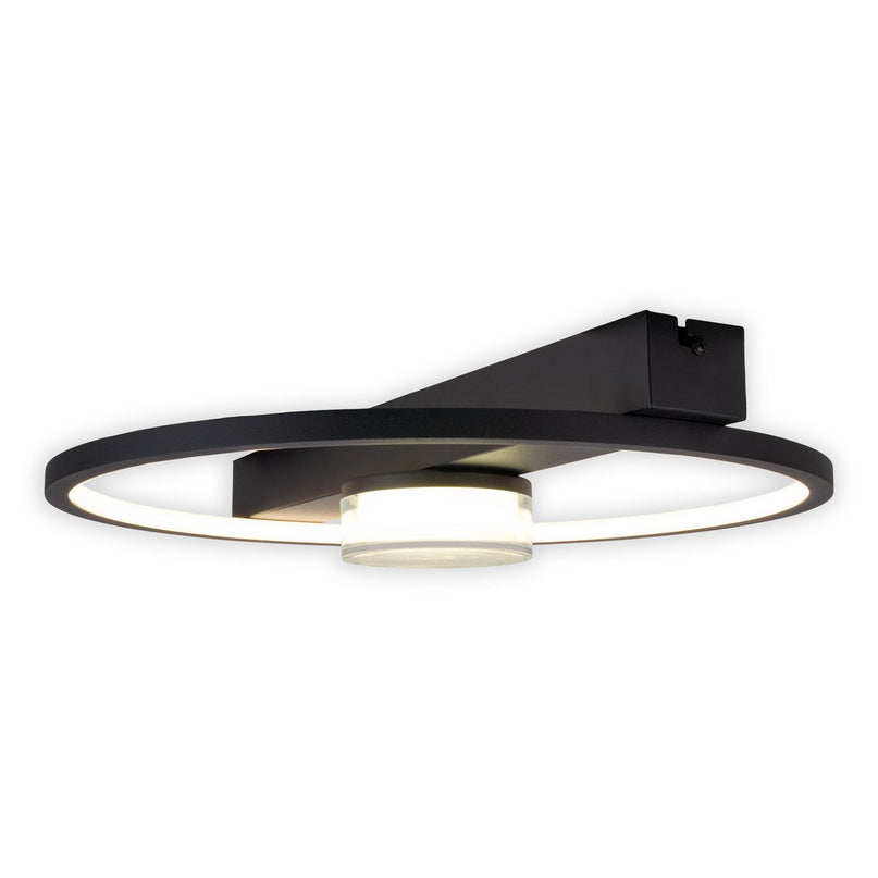 LED -plafondlicht "CIMO" gemaakt van zwart metaal en plastic, 40 cm lang, dimbaar door wandschakelaar