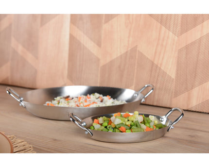 Mini mat ovale steelpan met twee rondes 15x10,9x2 cm