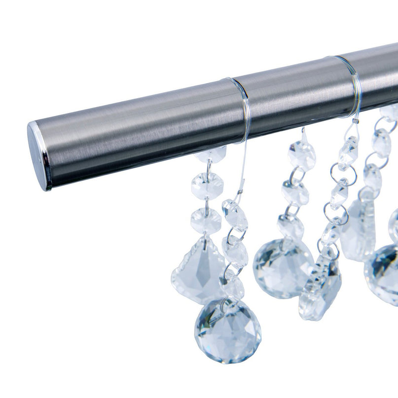 Led hanglamp "nobilis" lengte ongeveer 100 cm, gemaakt van metaal en plastic in satijnnikkel, met stevig ingebouwde LED's, verlichting voor woonkamer, eetkamer of kantoor