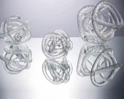 Middelgrote geknoopte glazen sculptuur (M) Diameter: 15 cm