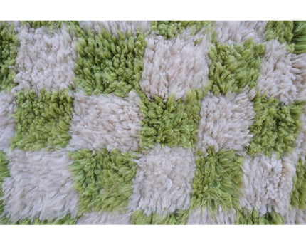 Berber geruit wollen vloerkleed 153 x 244 cm