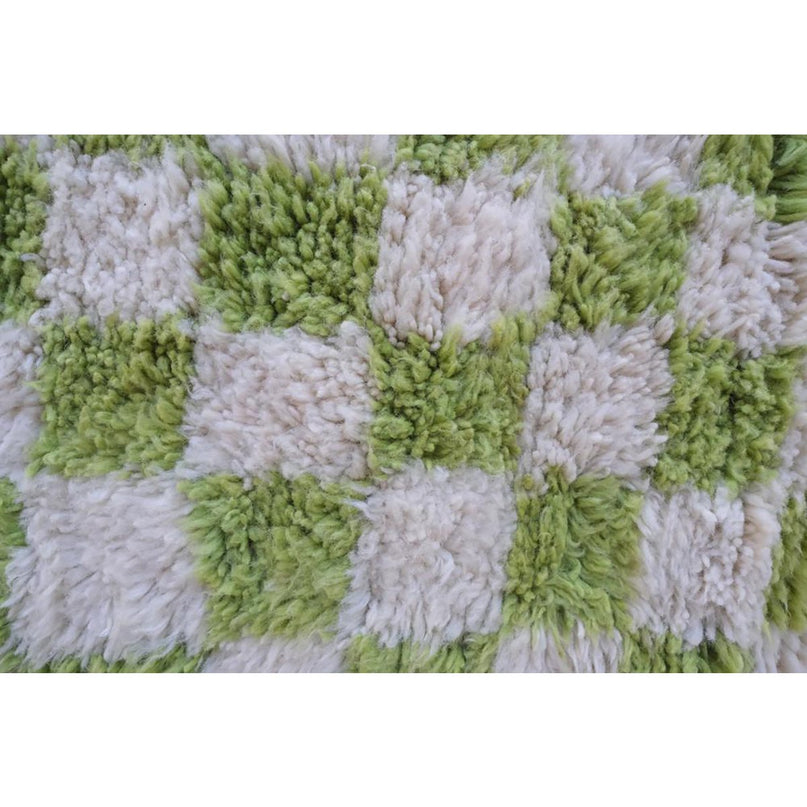 Berber geruit wollen vloerkleed 153 x 244 cm