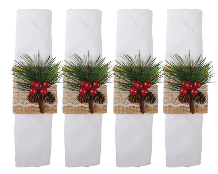Set van 4 ronde hulstdoeken