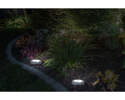 4 Set LED LED Solar-Floor-So-spit "Kian", voor buiten, plastic vloerlamp in grijs, met geïntegreerde LED