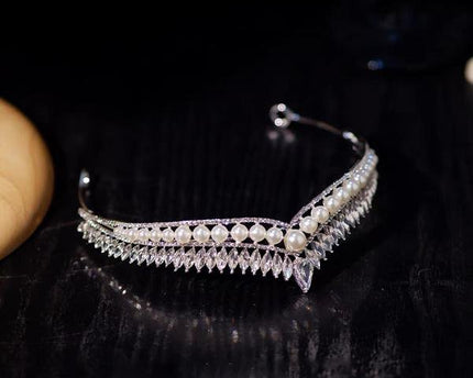 Prinseslook kristallen bruidstiara's met parels